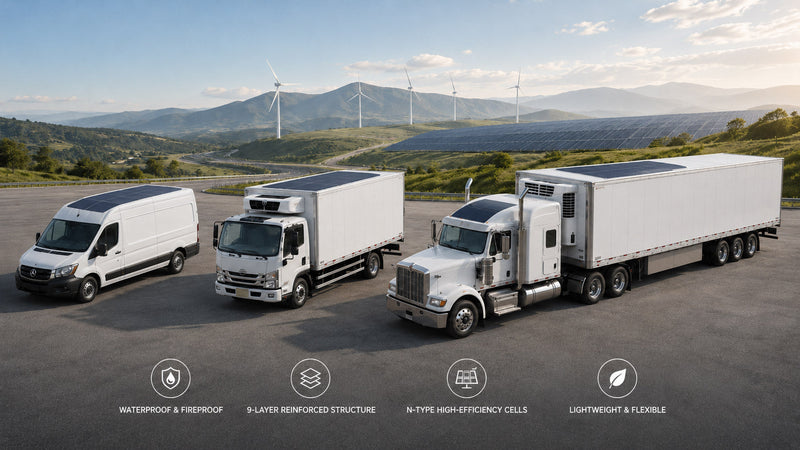 Commercial fleet vehicles with solar panels